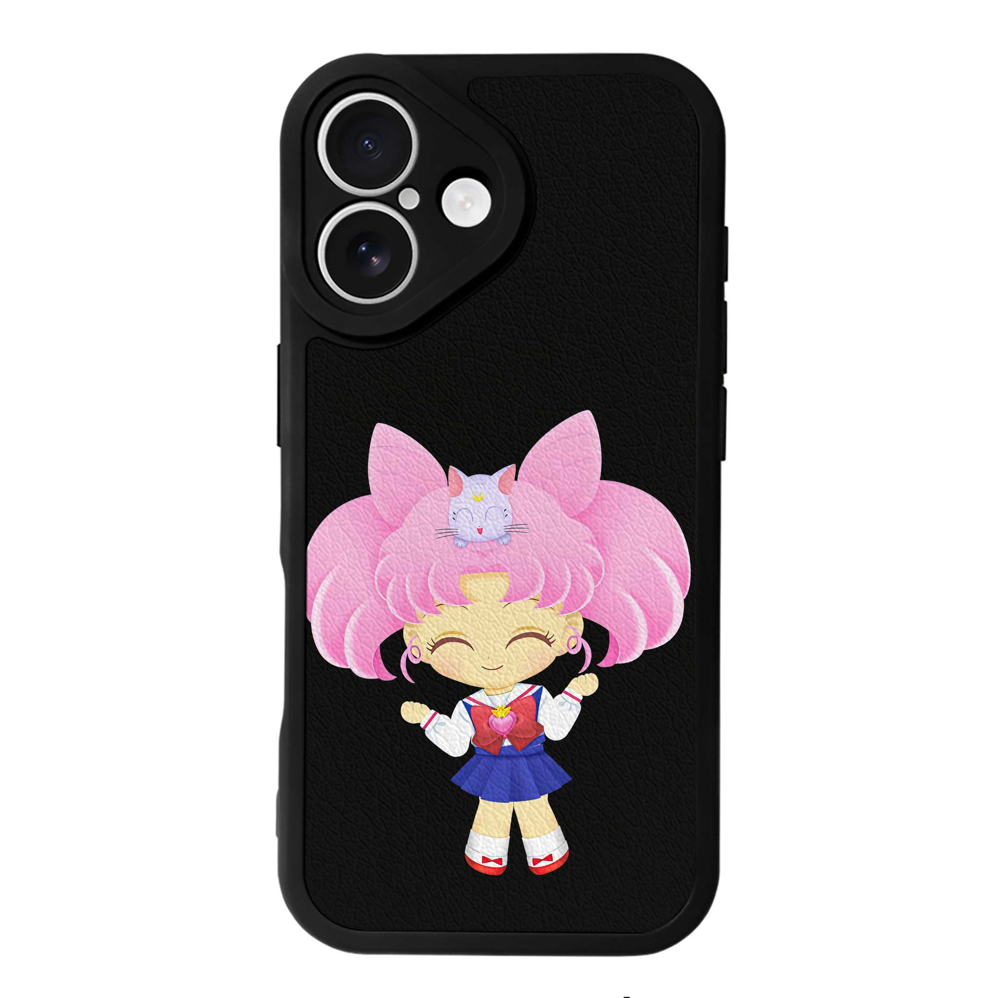 （画像用） 美少女戦士セーラームーン ちびうさ Sailor Moon Chibiusa Tsukino Usagi Small Lady Serenity 【iPhone 16シリーズ対応】シリコンスマホケース（レザー調） 材質：シリコン